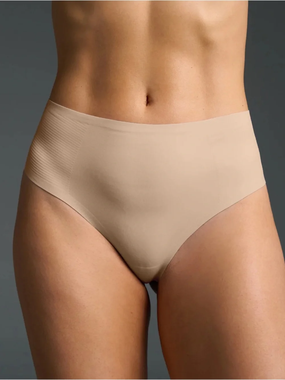 EBY High Waisted Thong Underwear in Nude